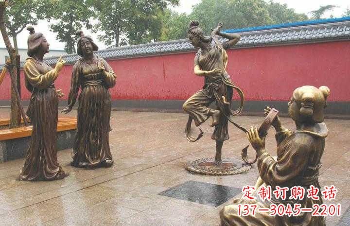 广西古代仕女铜雕