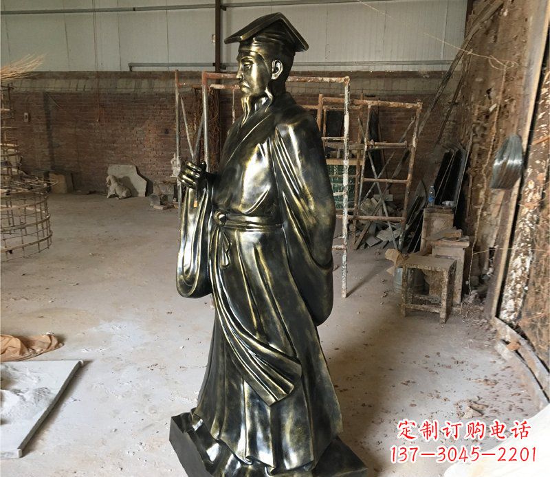 广西古代书法家王羲之铜雕