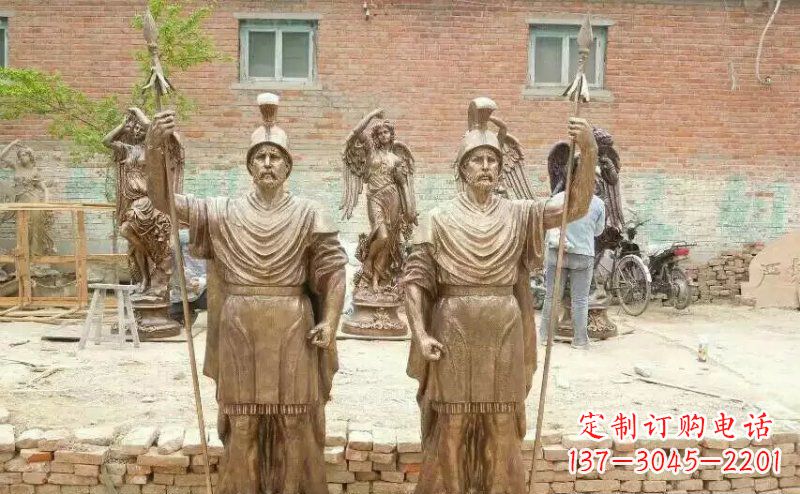 广西古罗马风情,精致雕刻的“战士雕塑”