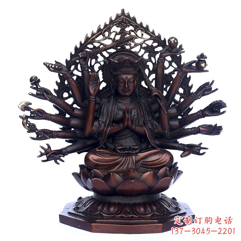 广西精致古铜观音雕塑