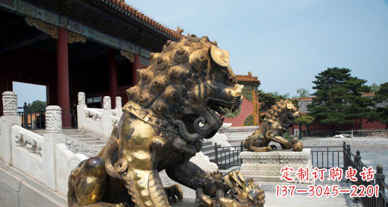 广西黄铜狮子雕塑——象征着永恒的力量