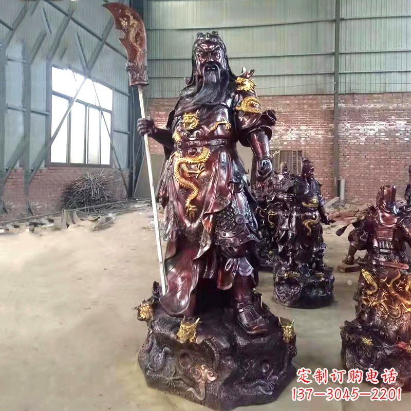 广西国际级铜雕作品--关公关二爷神像