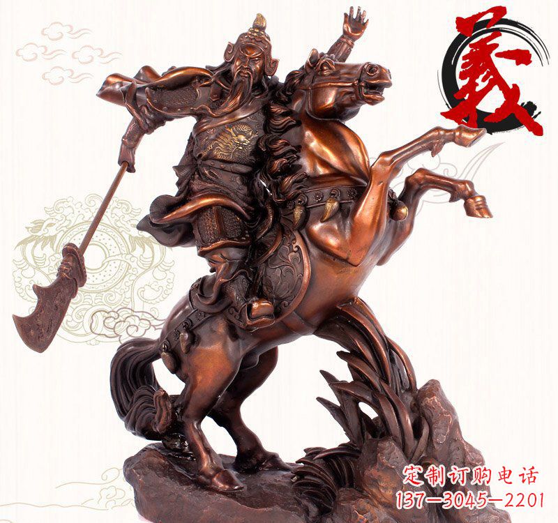广西关公骑马铜雕
