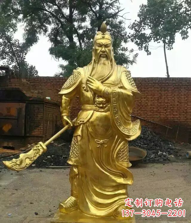 广西关公提刀武财神铜雕 (5)