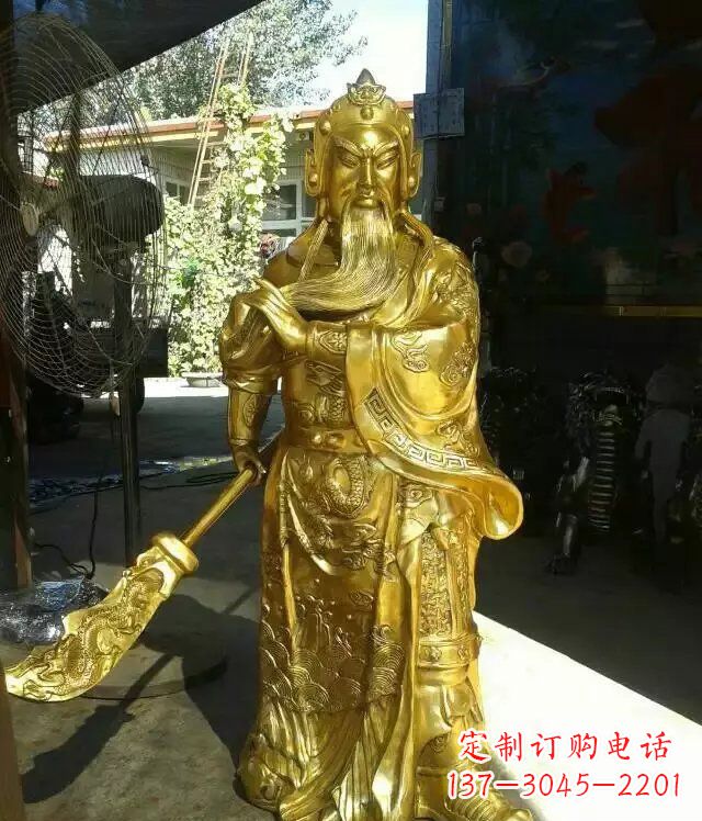 广西关公提刀武财神铜雕 (6)