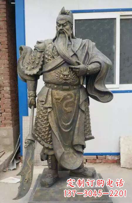 广西关羽人物铜雕