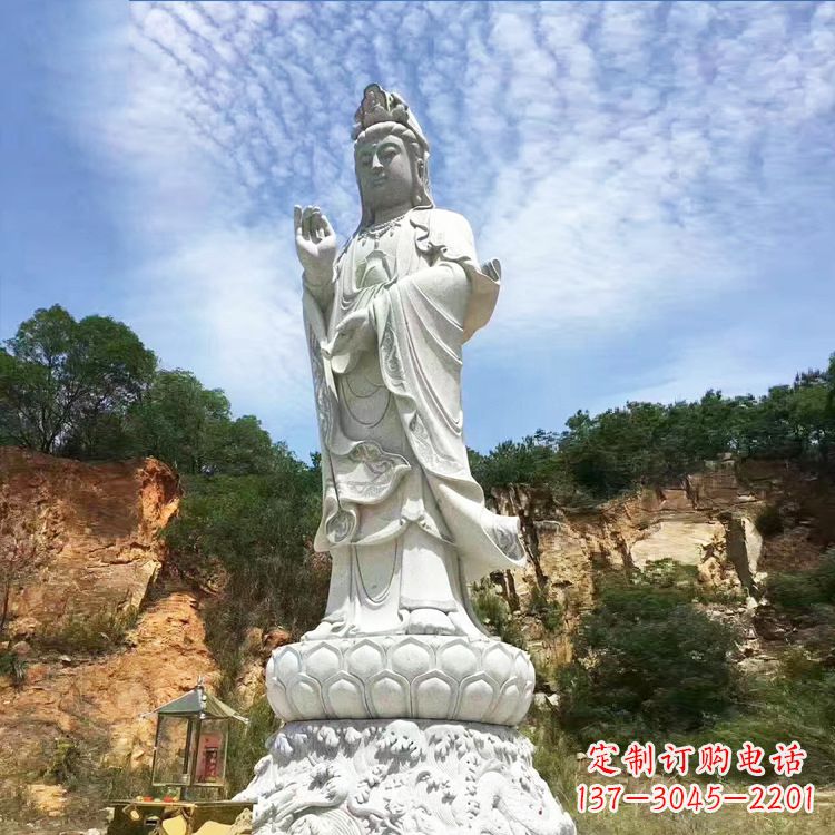 广西观音菩萨石雕大型景观雕塑