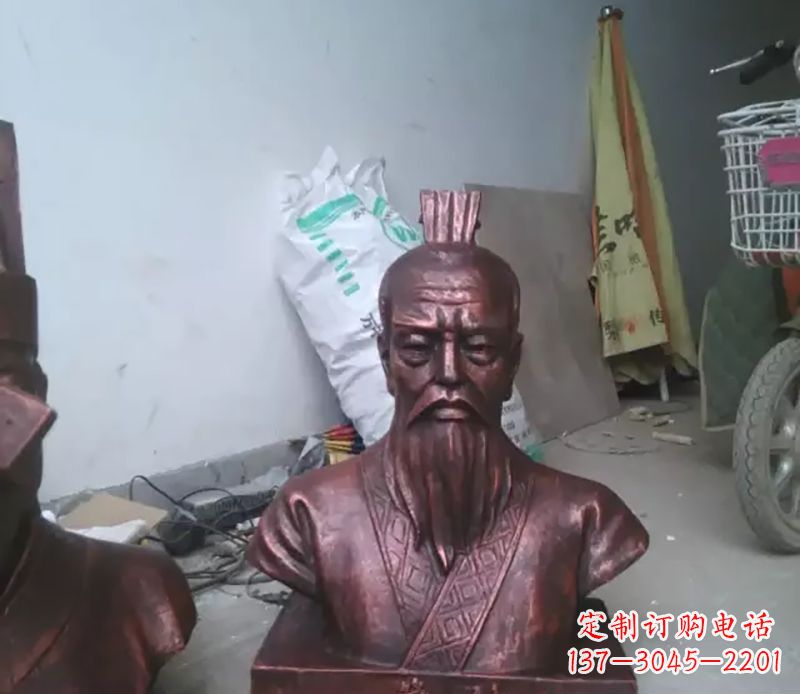 广西管仲古代人物胸像铜雕