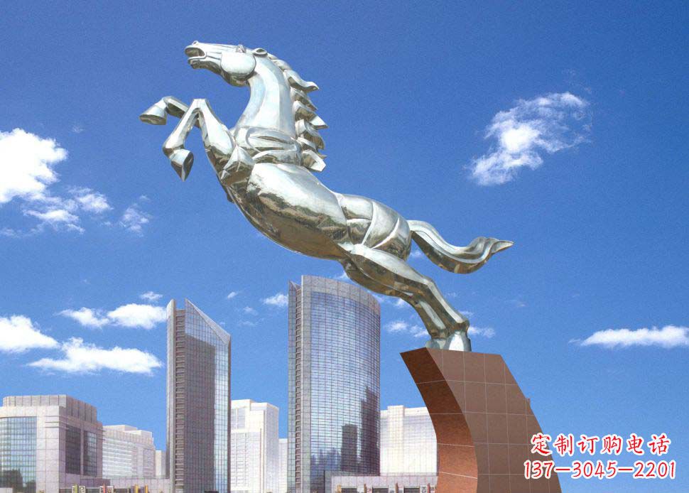 广西广场奔马不锈钢雕塑