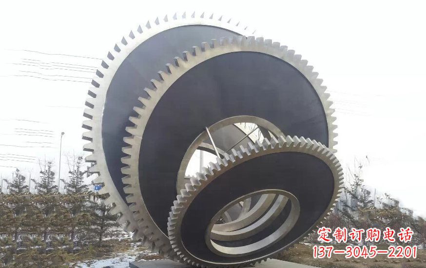 广西大型不锈钢齿轮雕塑