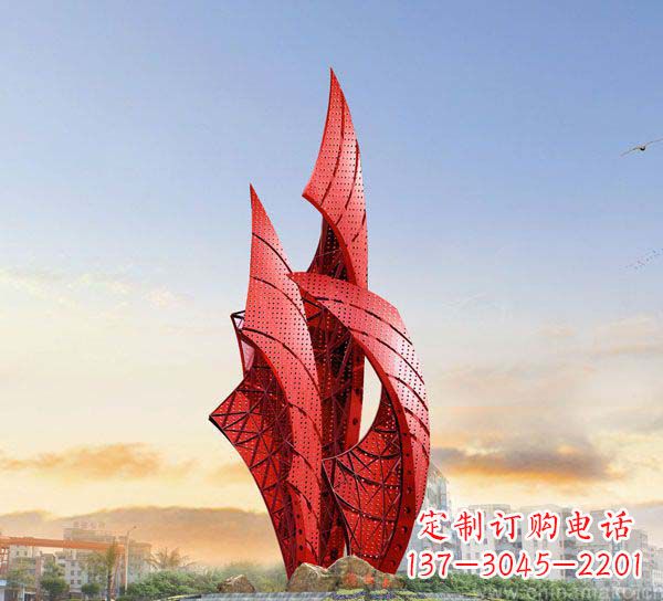广西不锈钢抽象船帆雕塑