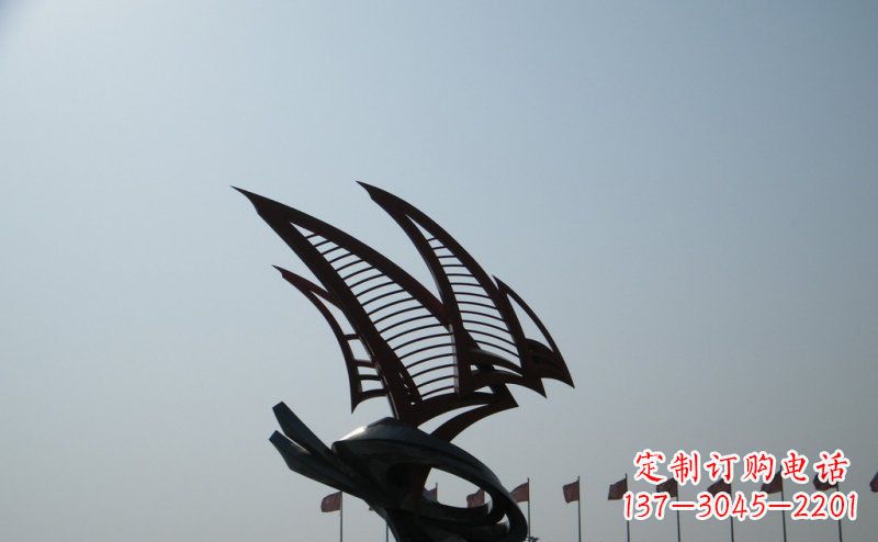 广西不锈钢手工帆船雕塑