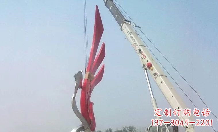广西广场不锈钢抽象凤凰雕塑_2 (2)