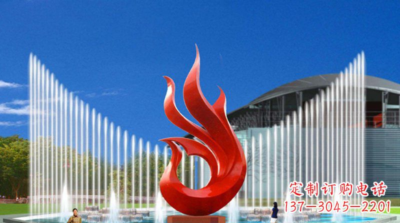 广西广场不锈钢抽象凤凰景观雕塑
