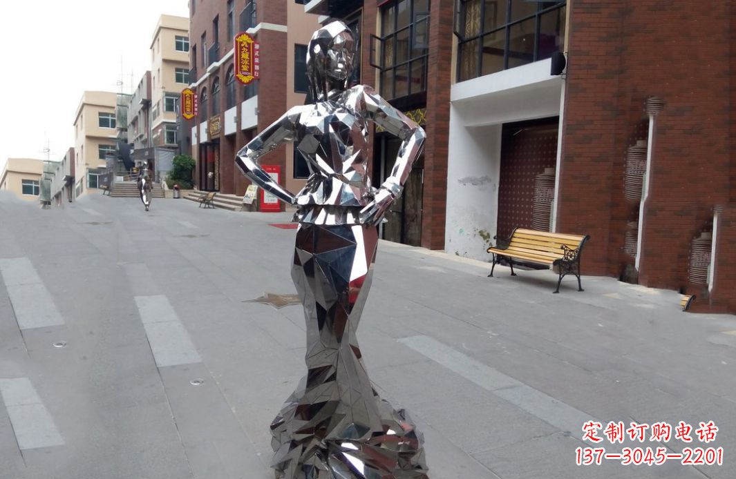 广西以美丽的姿态展示不锈钢美女雕塑