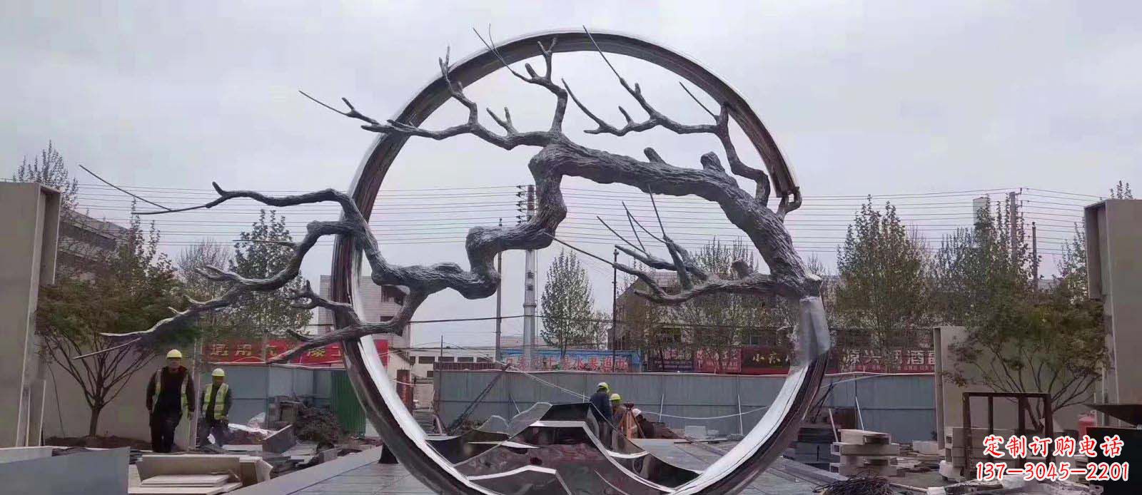 广西精致不锈钢抽象树枝雕塑