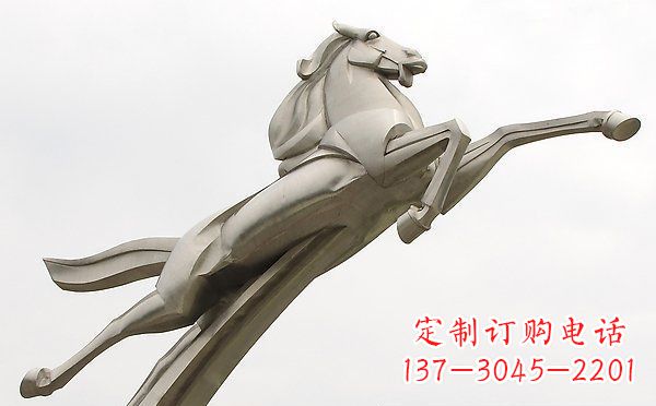广西广场不锈钢抽象一马当先景观雕塑