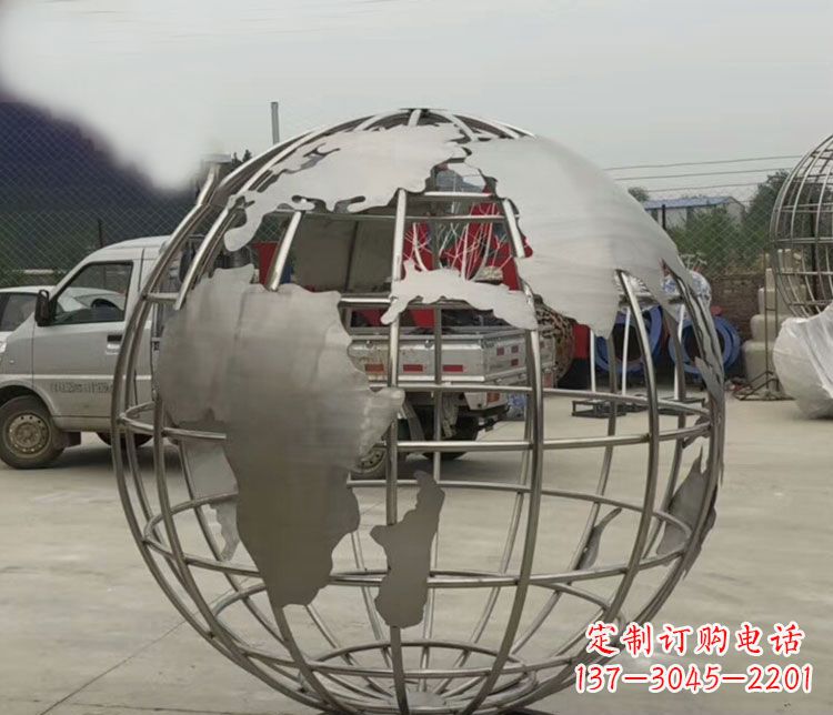 广西中领雕塑:精美不锈钢地球仪雕塑