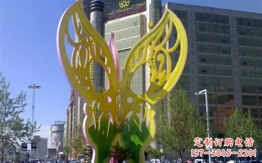 广西广场不锈钢雕刻蝴蝶雕塑