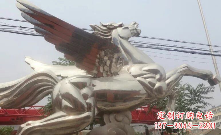 广西流畅优美的不锈钢飞马雕塑