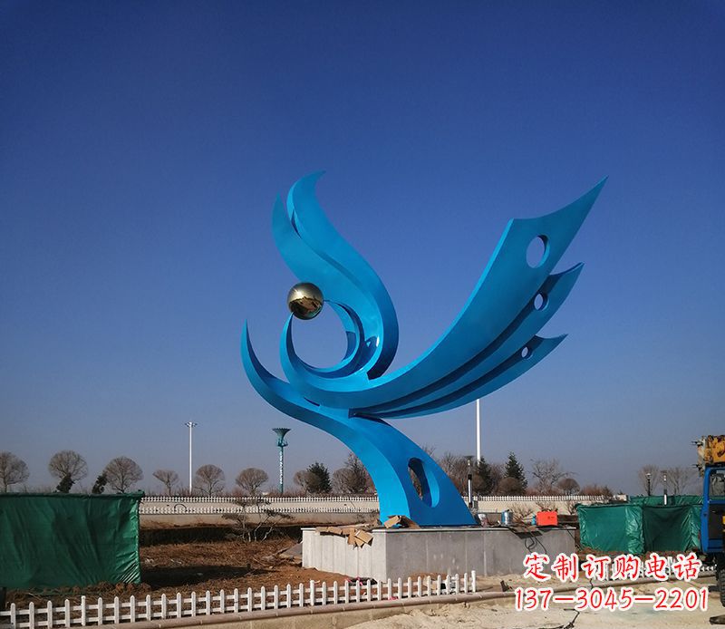 广西广场不锈钢凤凰雕塑