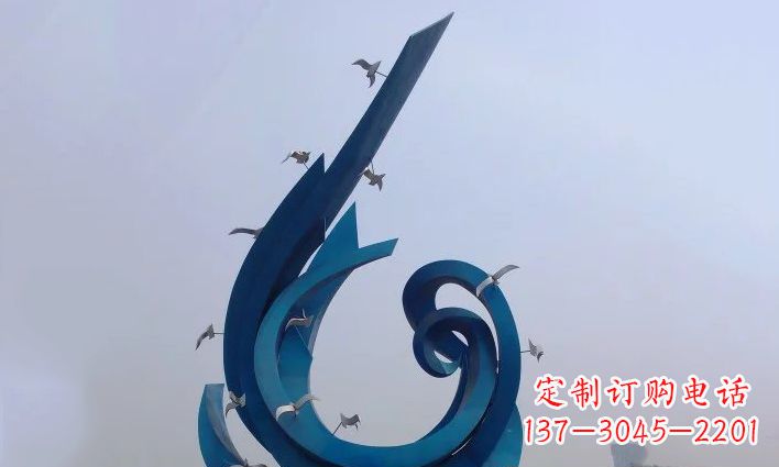 广西广场不锈钢鸽子雕塑 (2)