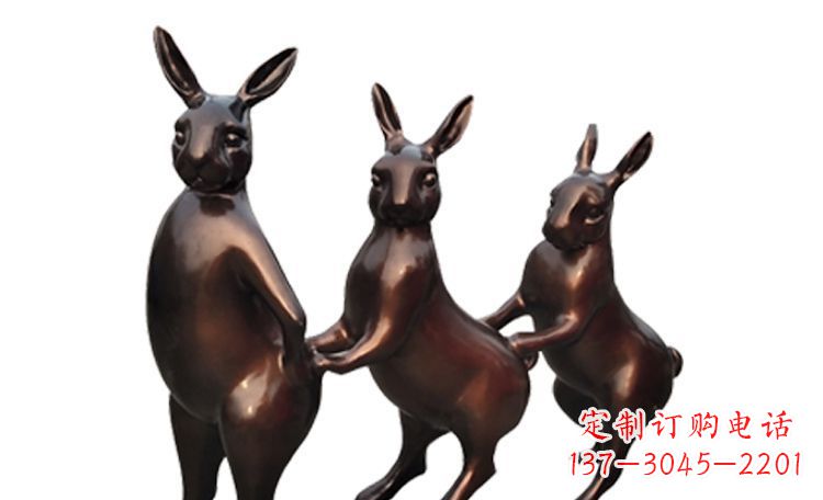 广西天马行空的不锈钢光面兔子雕塑