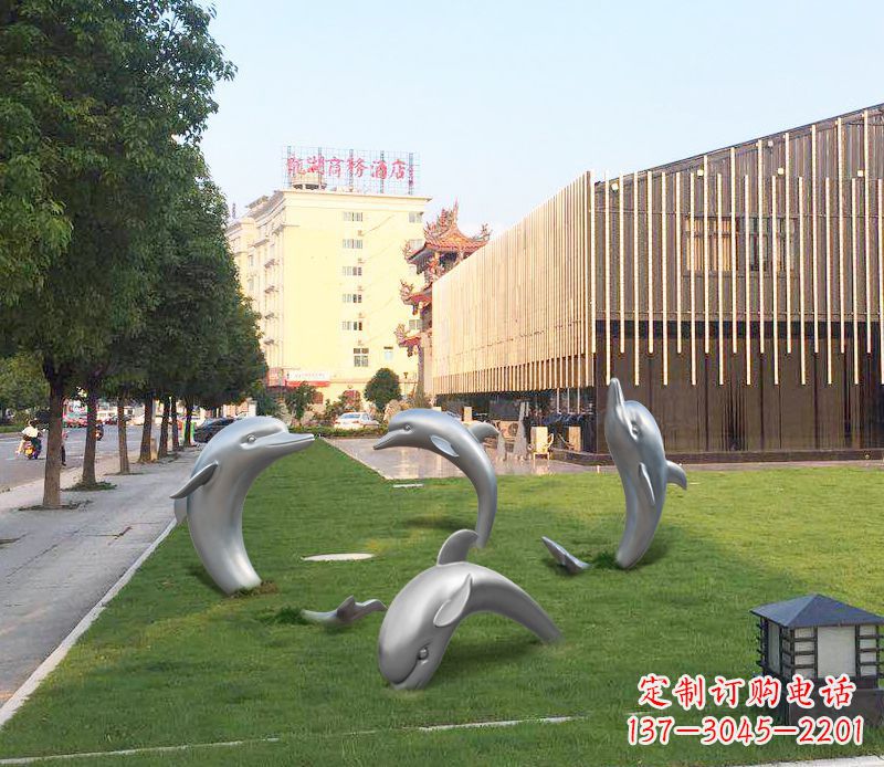 广西艺术雕塑“海豚”摆件