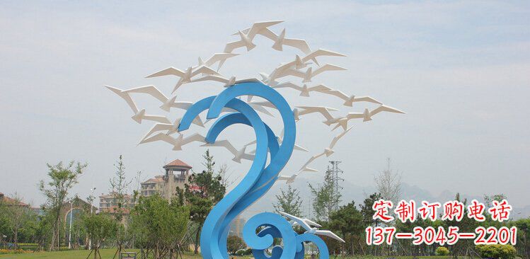 广西精美的不锈钢鸽子雕塑