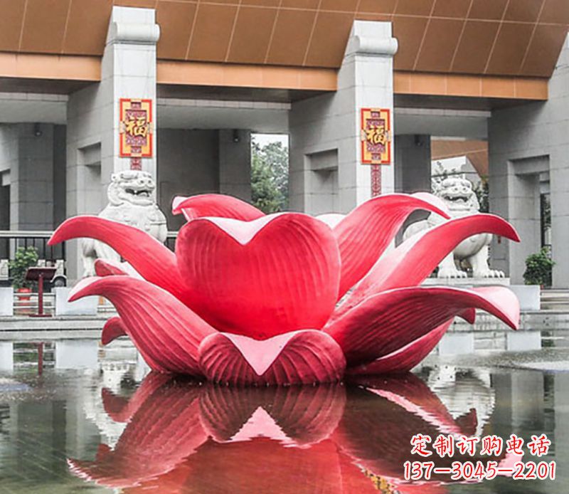 广西广场不锈钢荷花景观雕塑