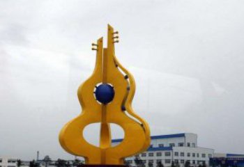 广西中领雕塑：葫芦琵琶不锈钢雕塑