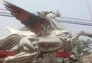 广西流畅优美的不锈钢飞马雕塑