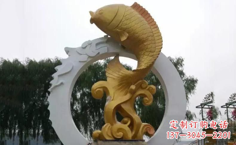 广西令人惊叹的不锈钢金龙鱼雕塑