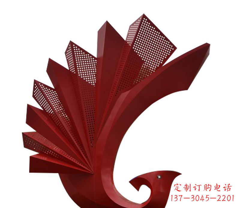 广西广场不锈钢孔雀造型雕塑