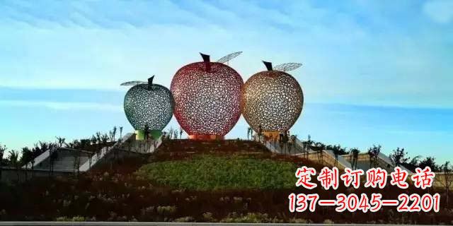 广西精美大气的不锈钢苹果雕塑