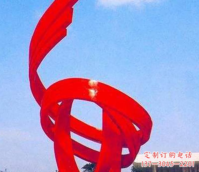 广西中领雕塑出品:不锈钢螺旋飘带景观雕塑