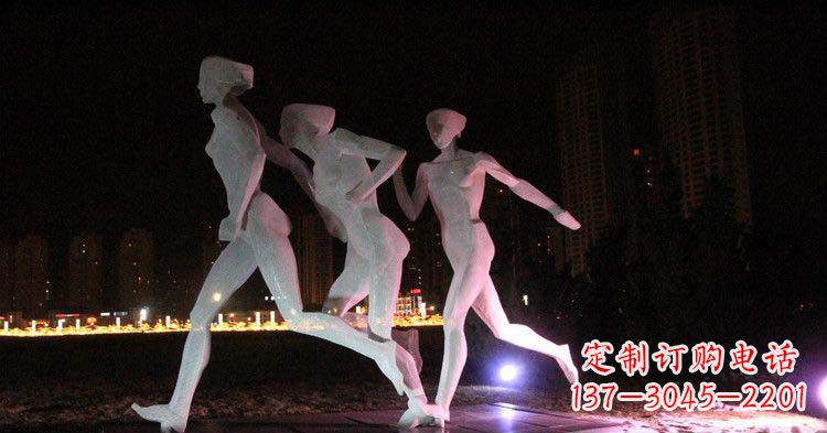 广西优雅靓丽的女性不锈钢跑步雕塑