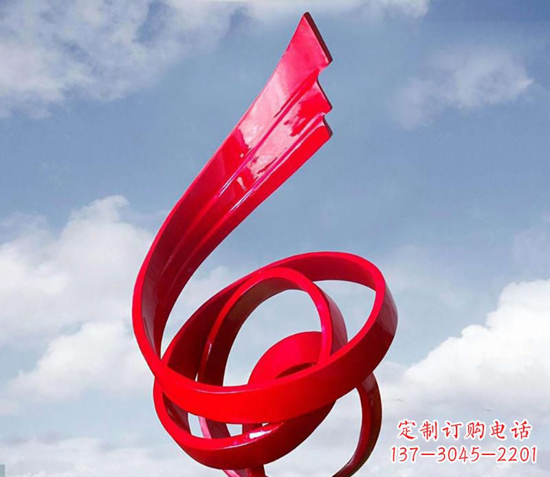 广西广场不锈钢飘带翅膀抽象雕塑
