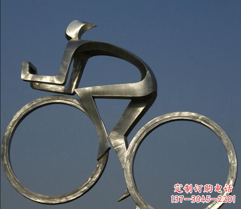 广西不锈钢骑自行车雕塑