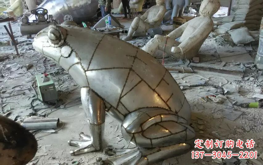 广西中领雕塑精美不锈钢青蛙动物雕塑