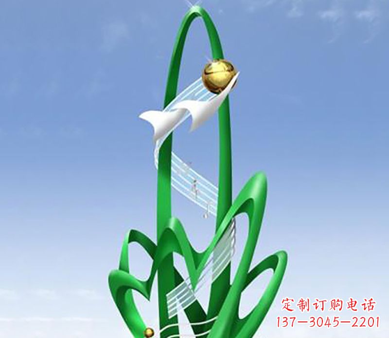 广西广场不锈钢树叶景观雕塑