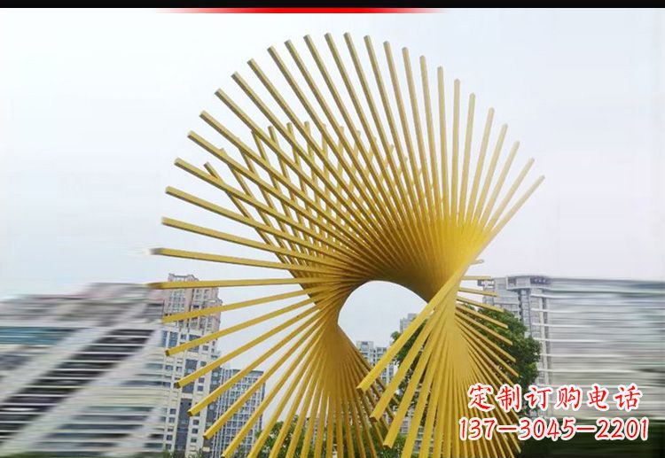广西广场不锈钢树枝扇形景观雕塑