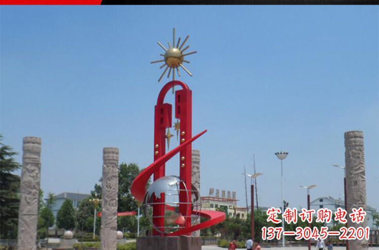 广西精美不锈钢太阳花雕塑