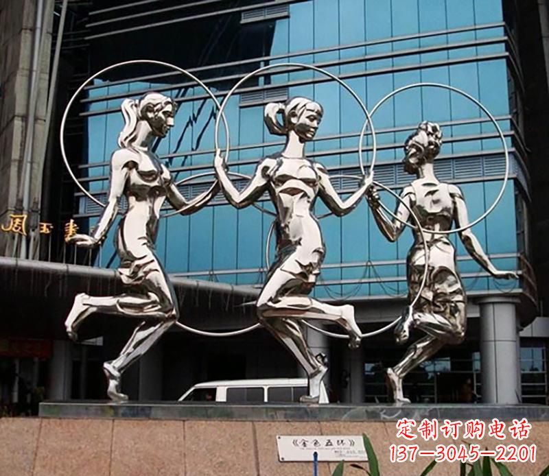 广西不锈钢跳舞美女雕塑