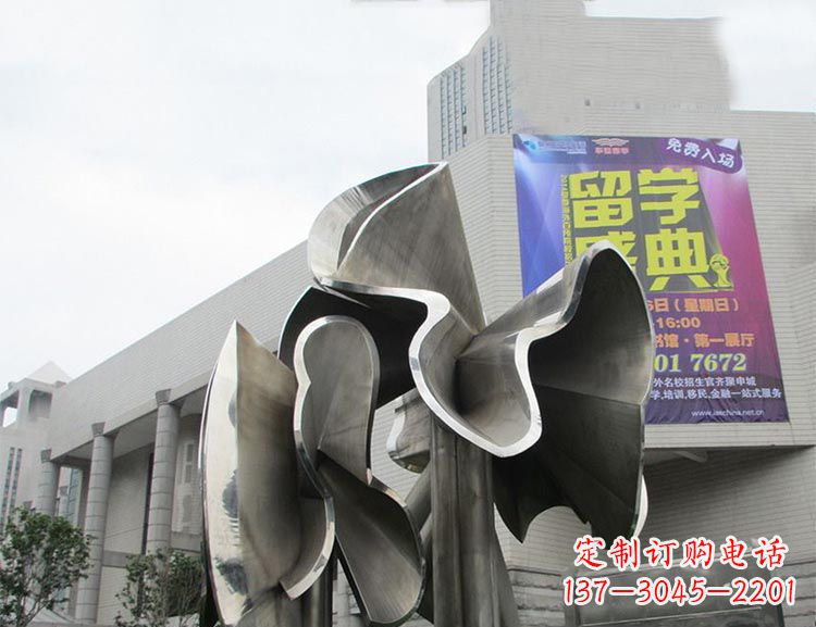 广西全新不锈钢荷叶雕塑,缔造完美景观