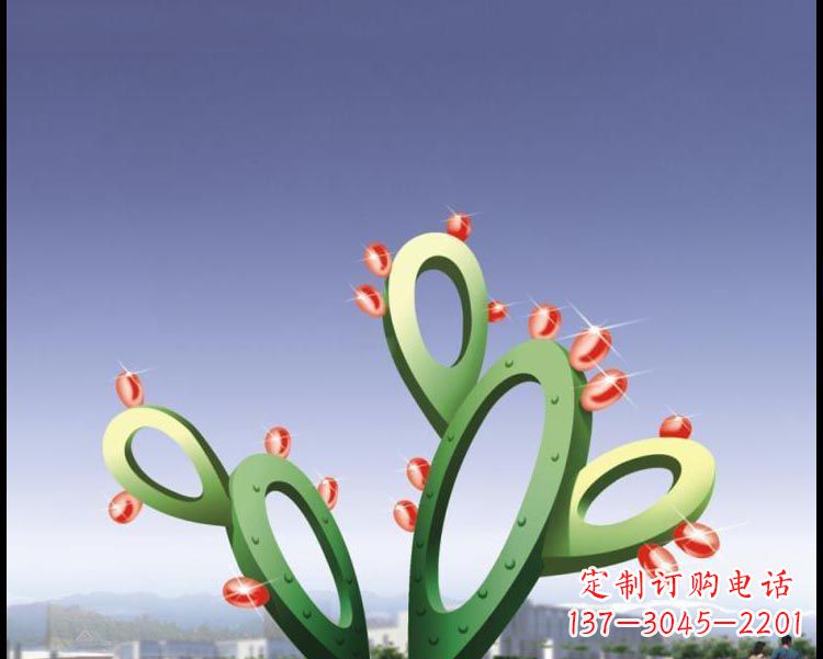 广西视觉焕发的不锈钢仙人掌景观雕塑