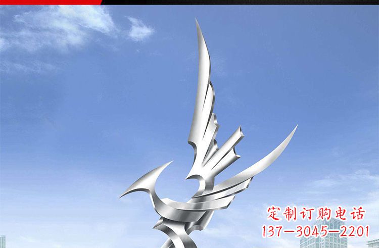 广西广场不锈钢雄鹰摆件雕塑
