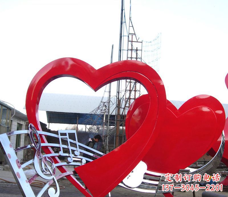 广西广场不锈钢音符桃心景观雕塑