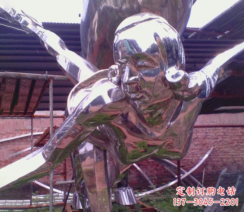 广西广场不锈钢运动员雕塑