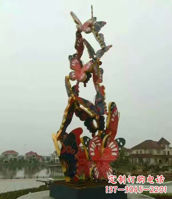 广西广场不锈钢造型蝴蝶雕塑